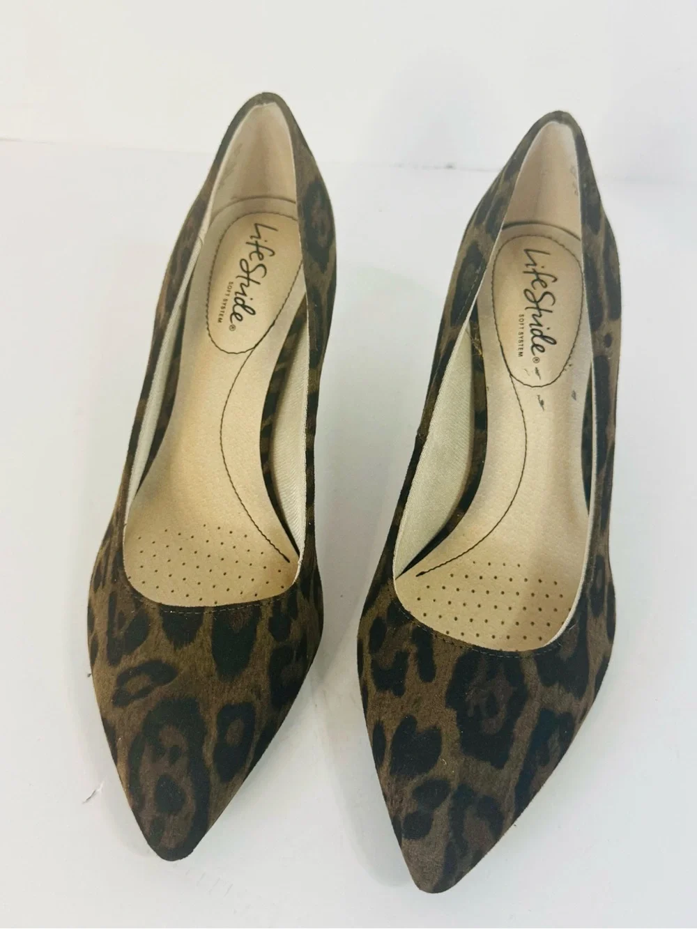 Life Stride Classic Leopard Print Low Heel Pumps - Brown